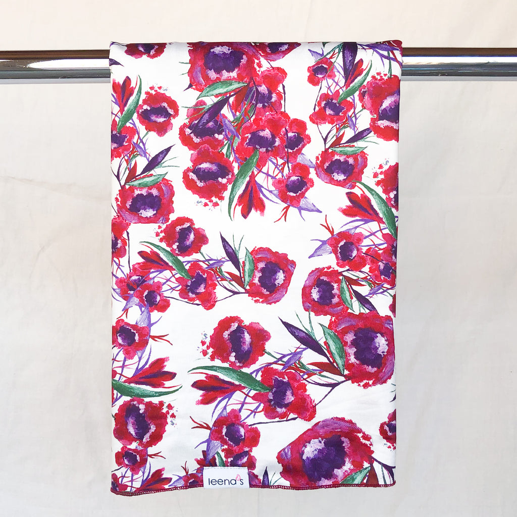 Hana's Prints Collection: Red Carnation Watercolour Floral - leenashijabs